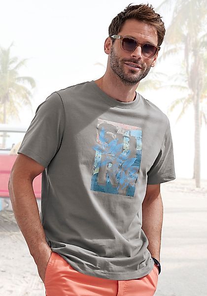 John Devin T-Shirt, Rundhalsshirt mit Surf -Aufdruck aus reiner Baumwolle günstig online kaufen
