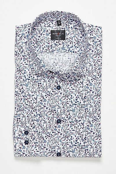 MARVELIS Langarmhemd New York Kentkragen, floraler Print, body fit günstig online kaufen
