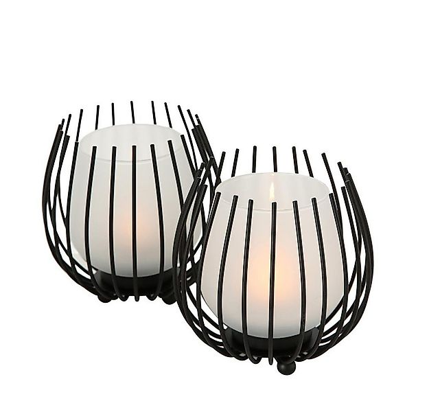 BOLTZE Windlicht Laval (Set, 2 St), aus Eisen, Schwarz, Rund, 12 x 12 cm günstig online kaufen