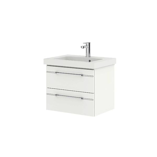 Bad Waschtischunterschrank mit Waschbecken in weiß Glanz BUDVA-66, B/H/T ca günstig online kaufen