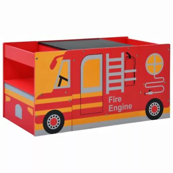 3-tlg. Kindertisch- und Stuhl-Set Feuerwehrauto-Design Holz rot günstig online kaufen