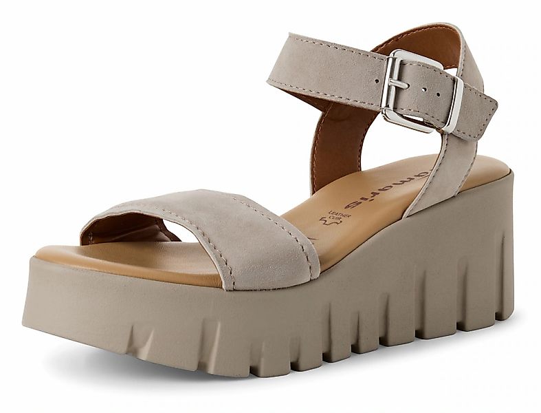 Tamaris Keilsandalette, Sommerschuh, Riemchensandale mit auffälliger Platea günstig online kaufen