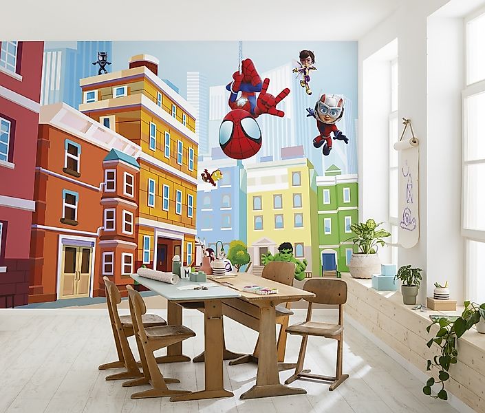 Komar Kindertapete "Marvel Spidey and His Amazing Friends City" bedruckt gl günstig online kaufen