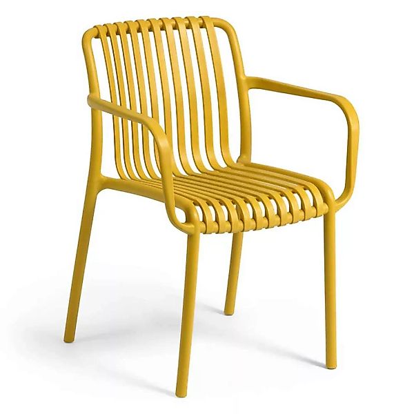 Stapelstühle aus gelbem Kunststoff modernem Design (4er Set) günstig online kaufen