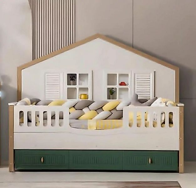 JVmoebel Kinderbett Bettrahmen Kinderbett 200 cm Bett Kinderzimmer Bettgest günstig online kaufen