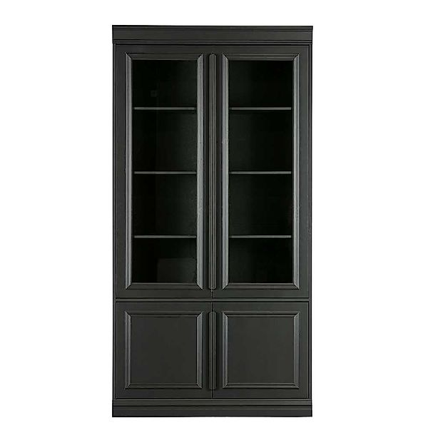Esszimmervitrine in Schwarz Kiefer teilmassiv Vintage Design günstig online kaufen