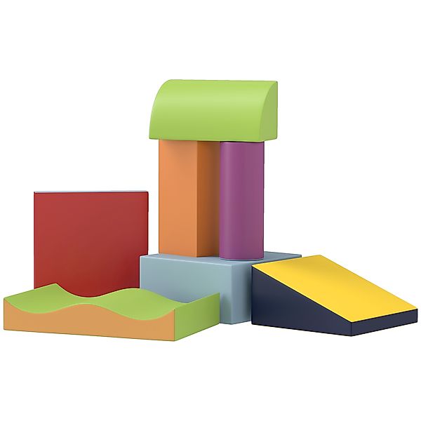 HOMCOM Softbausteine 7er Set Schaumstoff Bausteine Riesenbausteine Bauspiel günstig online kaufen