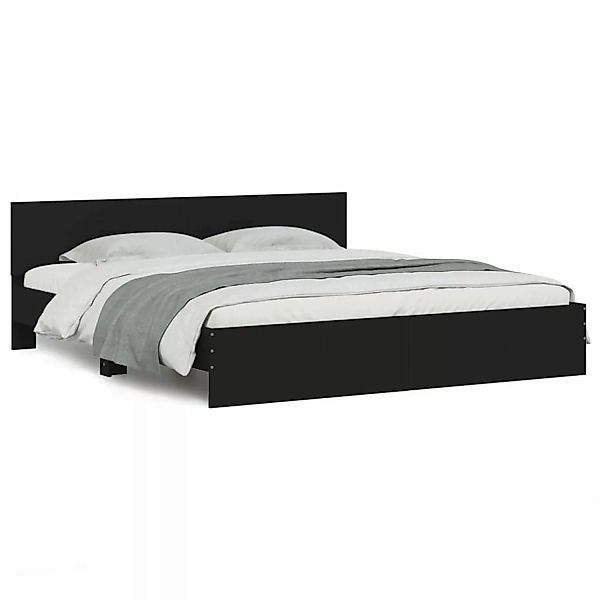 vidaXL Bettgestell mit Kopfteil Schwarz 200x200 cm1946519 günstig online kaufen