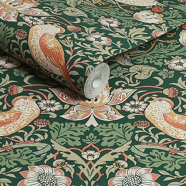 WILLIAM MORRIS AT HOME Vliestapete »Strawberry Thief«, Retro, Design Tapete günstig online kaufen