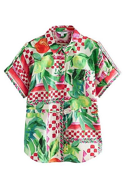 Next Kurzarmbluse Bluse mit Bindegürtel aus 100 % Baumwolle (1-tlg) günstig online kaufen