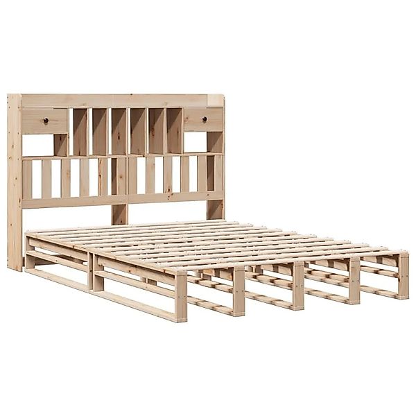 vidaXL Massivholzbett mit Regal ohne Matratze 160x200 cm Kiefernholz 332396 günstig online kaufen
