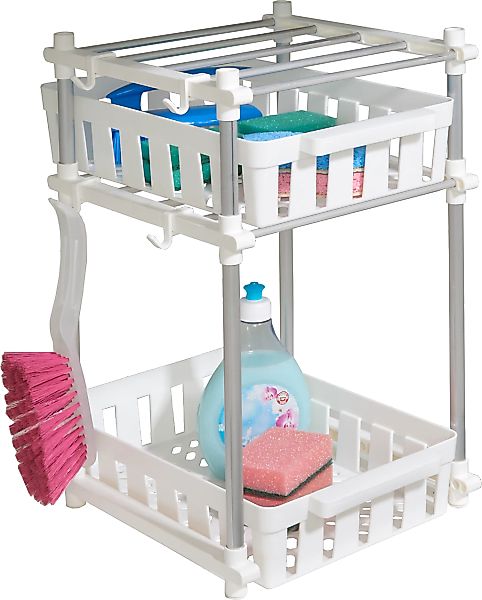 Ruco Küchenregal Spülschrank-Organizer, Inkl. 2 Körben, 4 Haken, Aluminium/ günstig online kaufen