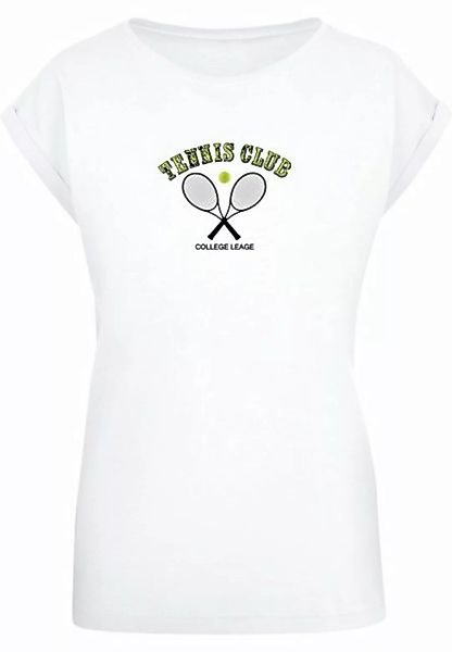 Merchcode T-Shirt Merchcode Damen Ladies Tennis Club Extended Shoulder Tee günstig online kaufen