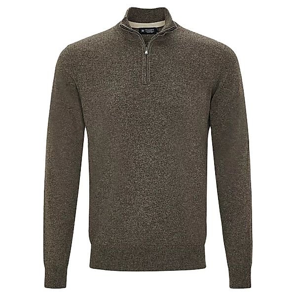 Hackett Wool Cash Mix Halber Reißverschluss Sweater M Dark.Taupe günstig online kaufen