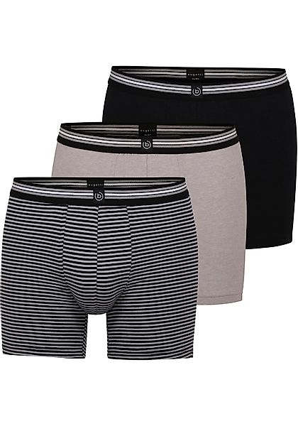 bugatti Boxershorts "Prag", (3er Pack), bequem, atmungsaktiv, Baumwollmix, günstig online kaufen