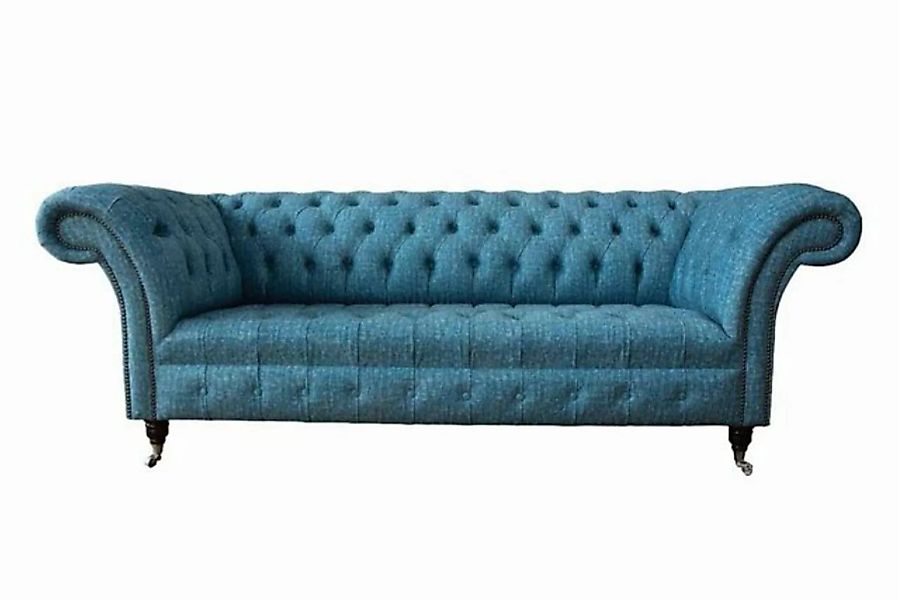 JVmoebel Sofa Blauer Dreisitzer Samt Couch Wohnzimmer Couchen Sofa Sitzmöbe günstig online kaufen