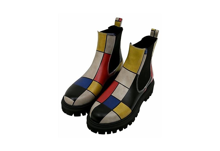 DOGO Aura Boots Piet Mondrian - Composition Damen Stiefeletten Chelseaboots günstig online kaufen