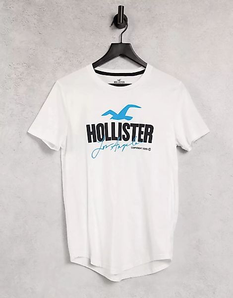Hollister – Tech – T-Shirt mit Logo in Weiß günstig online kaufen
