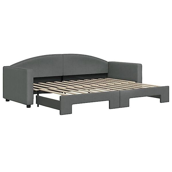 vidaXL Bett, Tagesbett Ausziehbar Dunkelgrau 80x200 cm Stoff günstig online kaufen