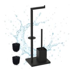 relaxdays WC-Garnitur aus Metall, schwarz günstig online kaufen