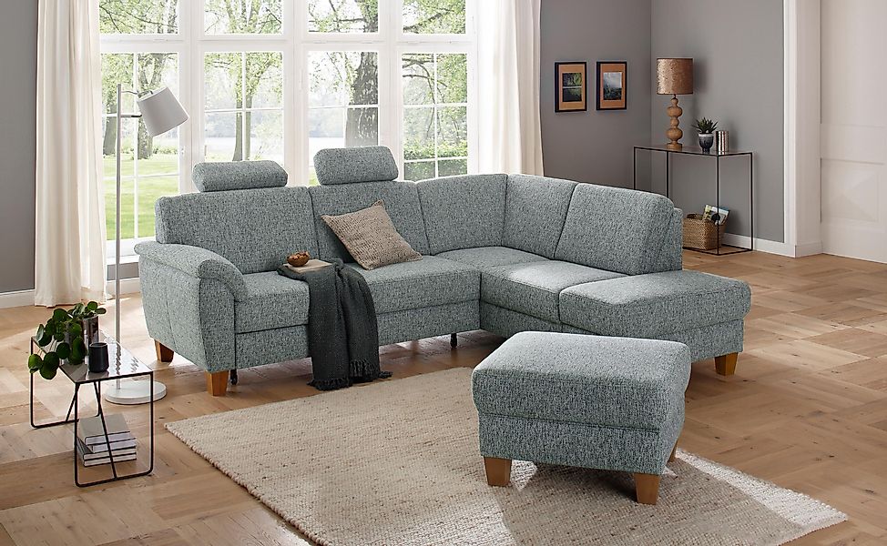 Home affaire Ecksofa "Alta L-Form", mit Federkern und Kontrastnaht, Füße Bu günstig online kaufen