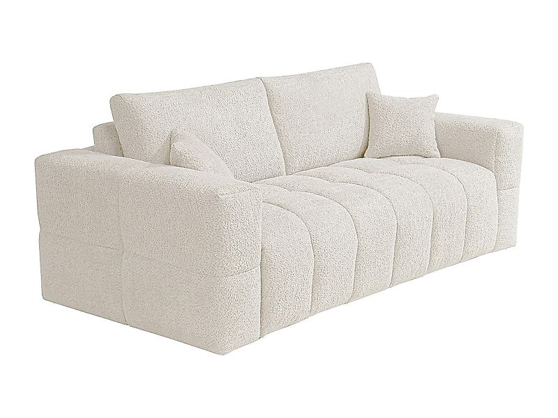 Schlafsofa mit Matratze 4-Sitzer - Bouclé-Stoff - Beige - Liegefläche 160 c günstig online kaufen