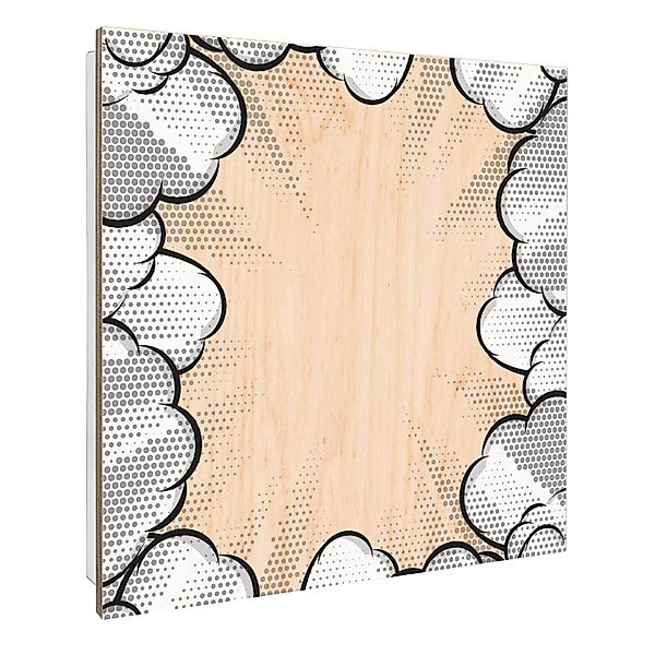 Banjado Schlüsselkasten mit Holzfront 30x30cm Weiß Scharnier Links 50 Haken günstig online kaufen