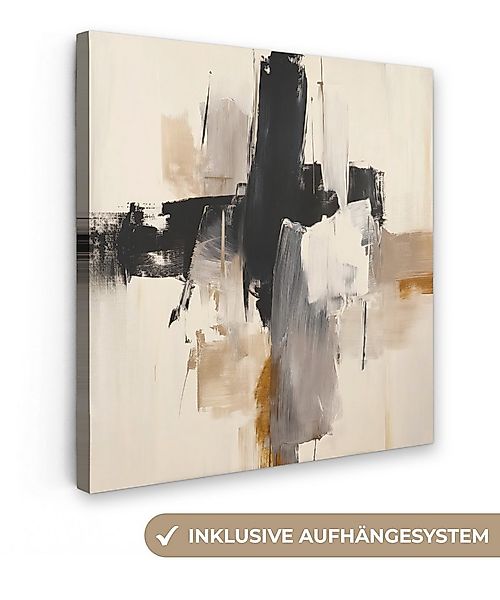 OneMillionCanvasses® Leinwandbild Pinselstriche - Grob - Abstrakt - Beige, günstig online kaufen