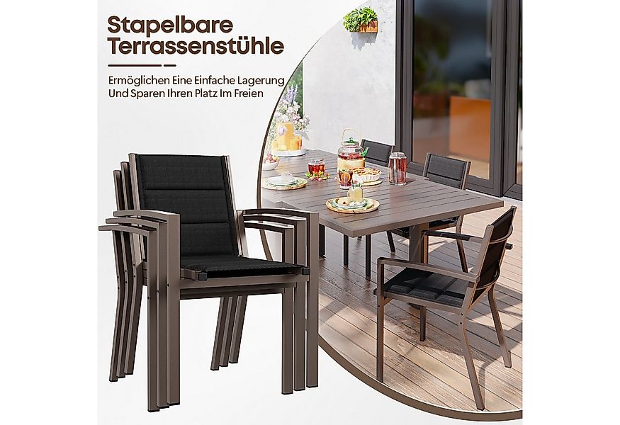 Furnicopia Gartenstuhl, Aluminium Stapelstühle 160 kg Tragkraft, Esszimmer günstig online kaufen