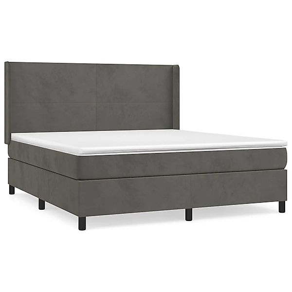 vidaXL Boxspringbett mit Matratze Dunkelgrau 160x200 cm Samt1378542 günstig online kaufen
