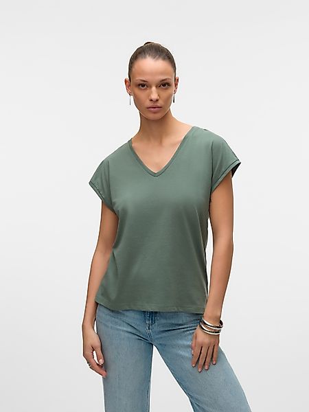 Vero Moda Kurzarmshirt "VMLUNA SS V-NECK TEE JRS NOOS" günstig online kaufen