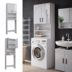 Vicco Waschmaschinenumbauschrank Irma Weiß Hochglanz/Weiß 64 günstig online kaufen