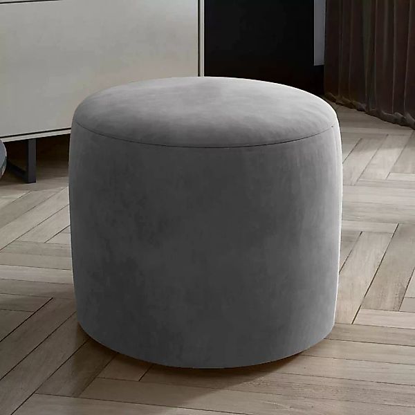 Hocker Sitzhocker in Grau aus Samt günstig online kaufen