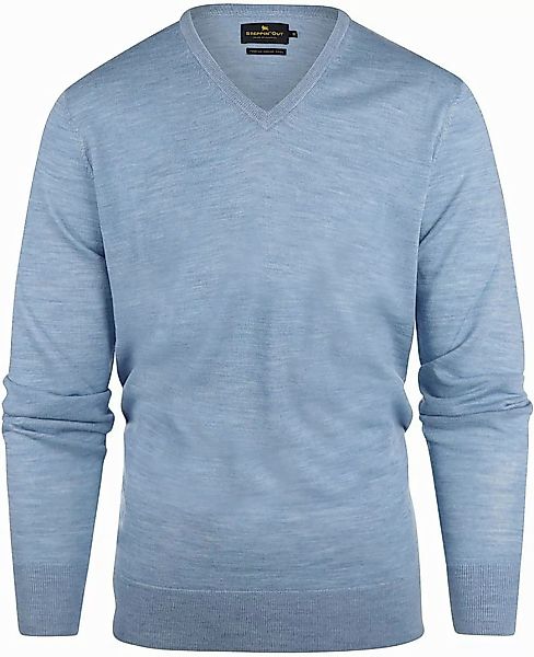 Steppin' Out Pullover V-Ausschnitt Merinowolle Sky Blue - Größe XXL günstig online kaufen