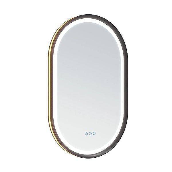 Aquabatos LED Badspiegel mit Spiegelheizung 50 x 80 cm Oval Spiegel mit Bel günstig online kaufen