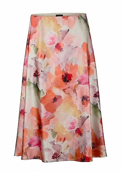 GOLDNER Schlupfrock "Glänzender Midirock in floralem Druck" günstig online kaufen