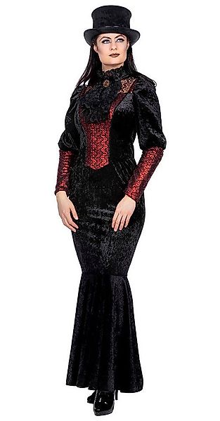 Karneval-Klamotten Kostüm Steampunk Damen Luxus Kleid schwarz rot, Viktoria günstig online kaufen