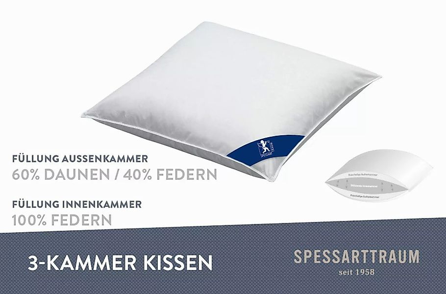 SPESSARTTRAUM 3-Kammer-Kopfkissen »Laax Kissen 40x80 cm & 80x80 cm«, Füllun günstig online kaufen