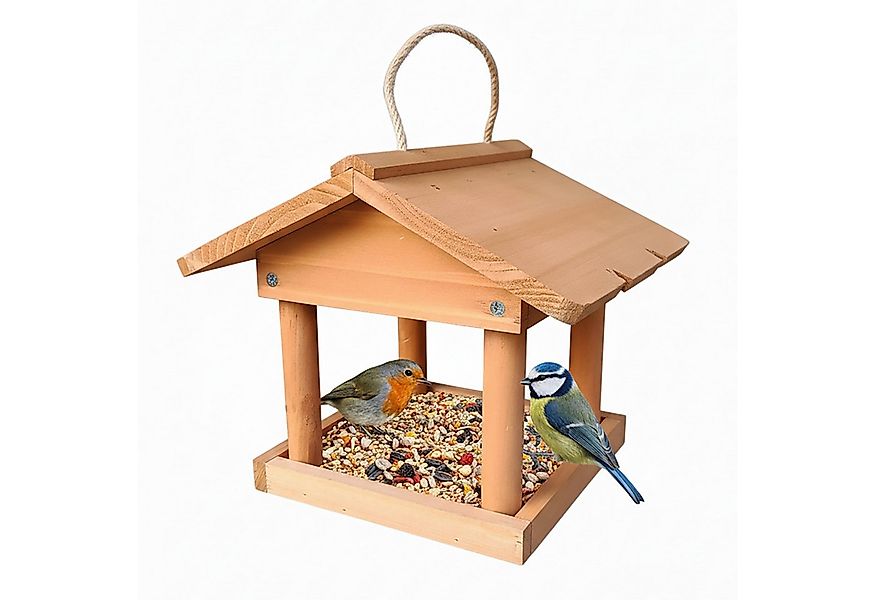 relaxdays Vogelhaus Vogelfutterhaus zum Aufhängen, orange günstig online kaufen