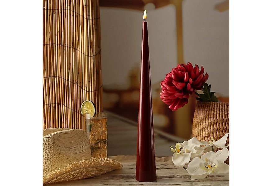 Deluxe Homeart LED-Kerze LED Kegelkerze Lea Deluxe Kegelform flackernd H: 3 günstig online kaufen