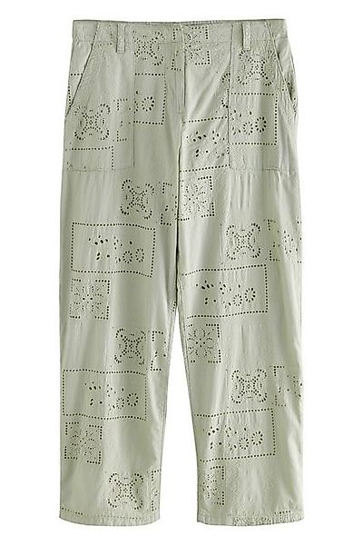 Next Stoffhose Hose mit Stickerei aus 100 % Baumwolle, Kurzgröße (1-tlg) günstig online kaufen