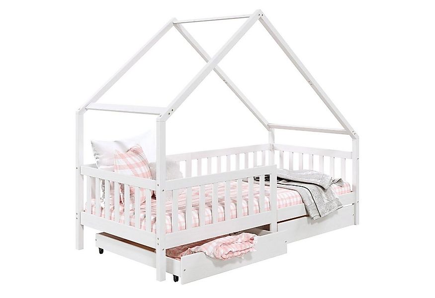 IDIMEX Kinderbett ALVA, Hausbett Montessori Kinderbett 90 x 200 Kiefer 2 Sc günstig online kaufen