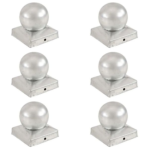 vidaXL Pfostenkappen 6 Stk Kugelform Verzinktes Metall 91 x 91 mm 145499 günstig online kaufen
