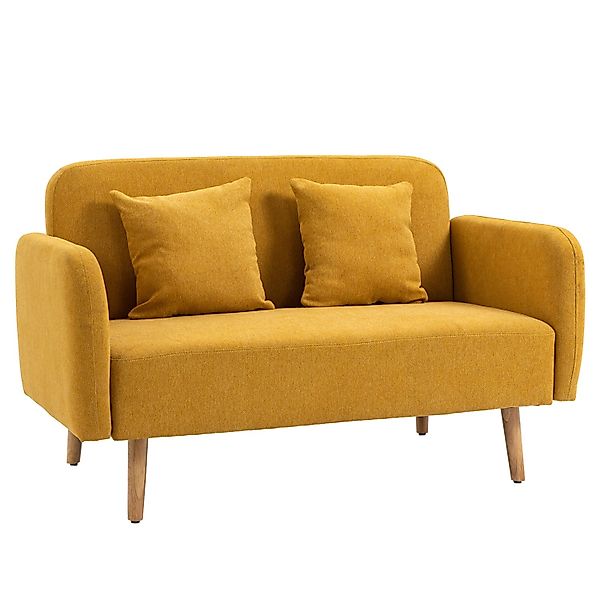 HOMCOM 2 Sitzer Sofa mit 2 Wurfkissen günstig online kaufen