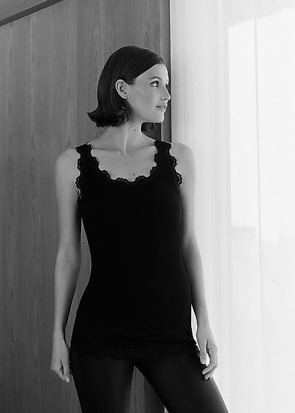 rosemunde Tanktop "Babette Silk Top" Vintage-Spitzenbesatz, breite Träger, günstig online kaufen
