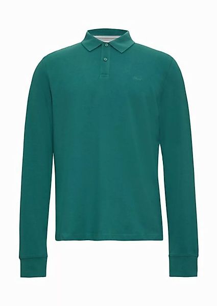 s.Oliver Langarmshirt Poloshirt aus Piqué mit Logo-Stickerei Stickerei günstig online kaufen