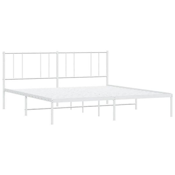 vidaXL Bettgestell mit Kopfteil Metall Weiß 193x203 cm 352535 günstig online kaufen