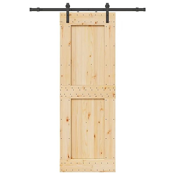 vidaXL Schiebetür mit Beschlag 80x210 cm Massivholz Kiefer 3332701 günstig online kaufen
