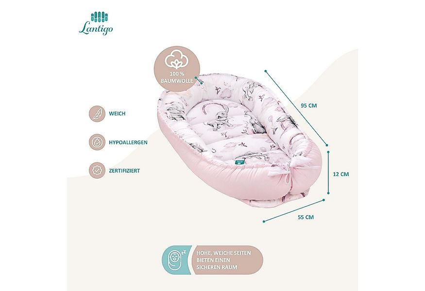 Lantigo Bettnestchen Nest Set für Neugeborene, Babynest Baby Nestchen Ersta günstig online kaufen