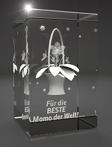 Dekofigur 3D Glasquader I Blumentopf - günstig online kaufen